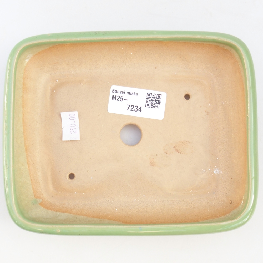 Kerámia bonsai tál 16,5 x 13,5 x 3,5 cm, zöld