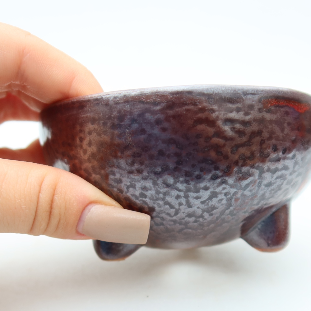 kerámia bonsai tál 10 x 10 x 5 cm, barna