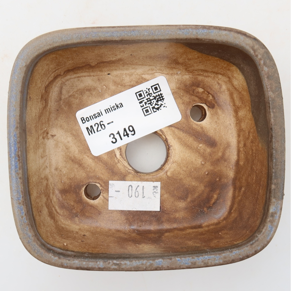 Kerámia bonsai tál, 10 x 8,5 x 4 cm, kék színű