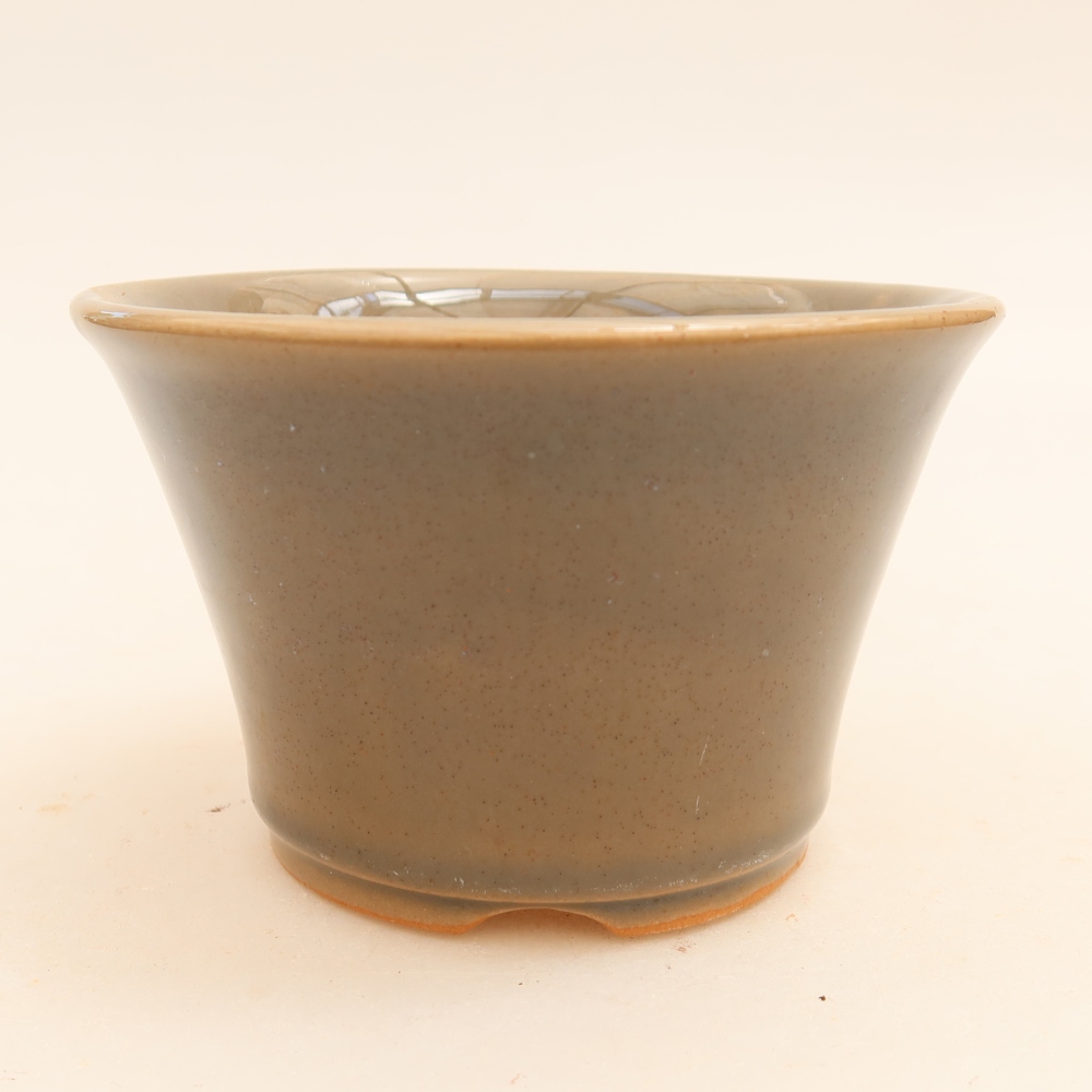 Kerámia bonsai tál, 11 x 11 x 7 cm, szürke színű