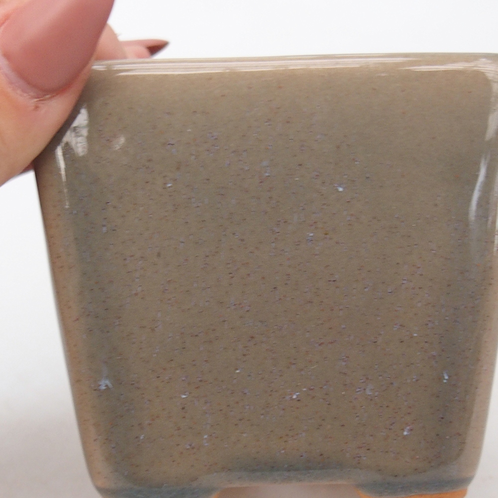 kerámia bonsai tál 7,5 x 7,5 x 7 cm, szürke