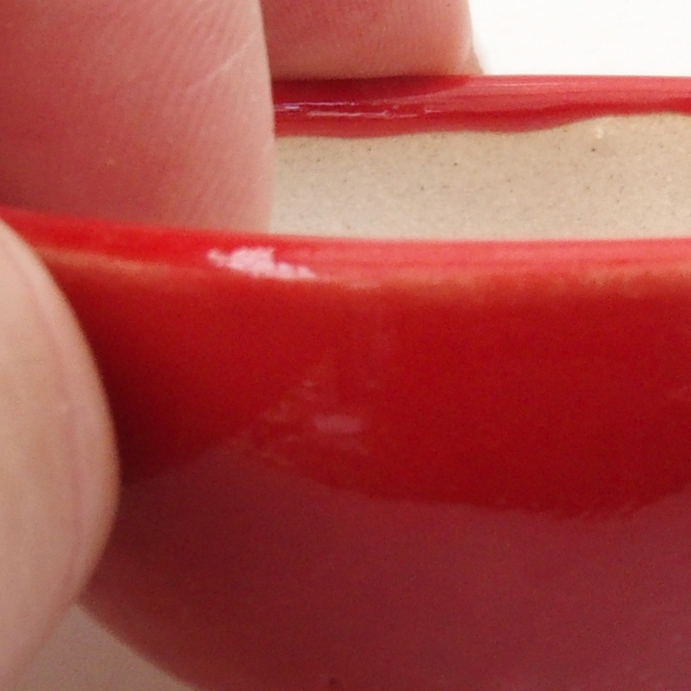 Mini bonsai tál 6 x 6 x 2,5 cm, piros színben