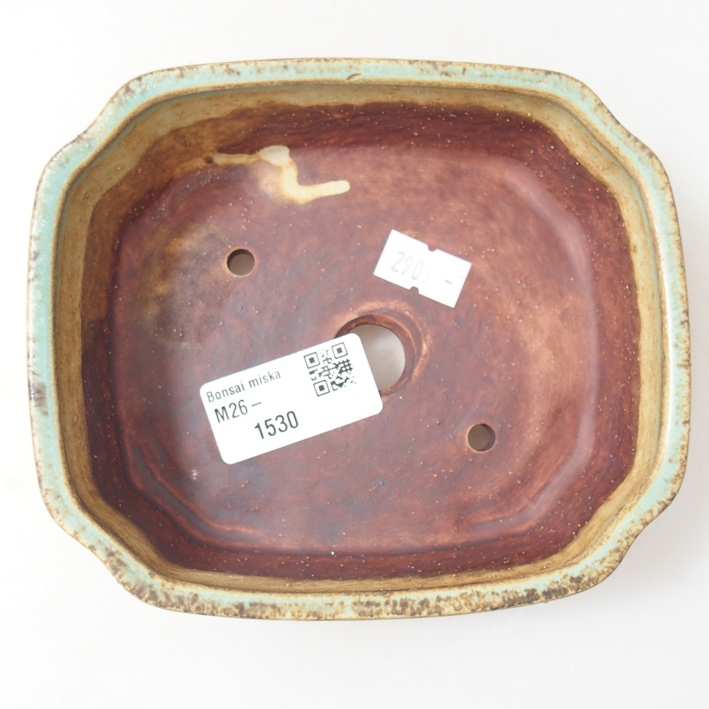 kerámia bonsai tál 14 x 12 x 4,5 cm, zöld