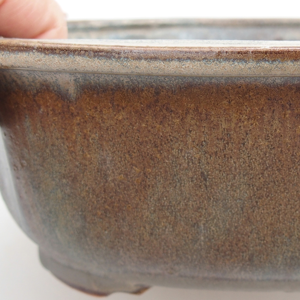 kerámia bonsai tál 24 x 19,5 x 7 cm, barna