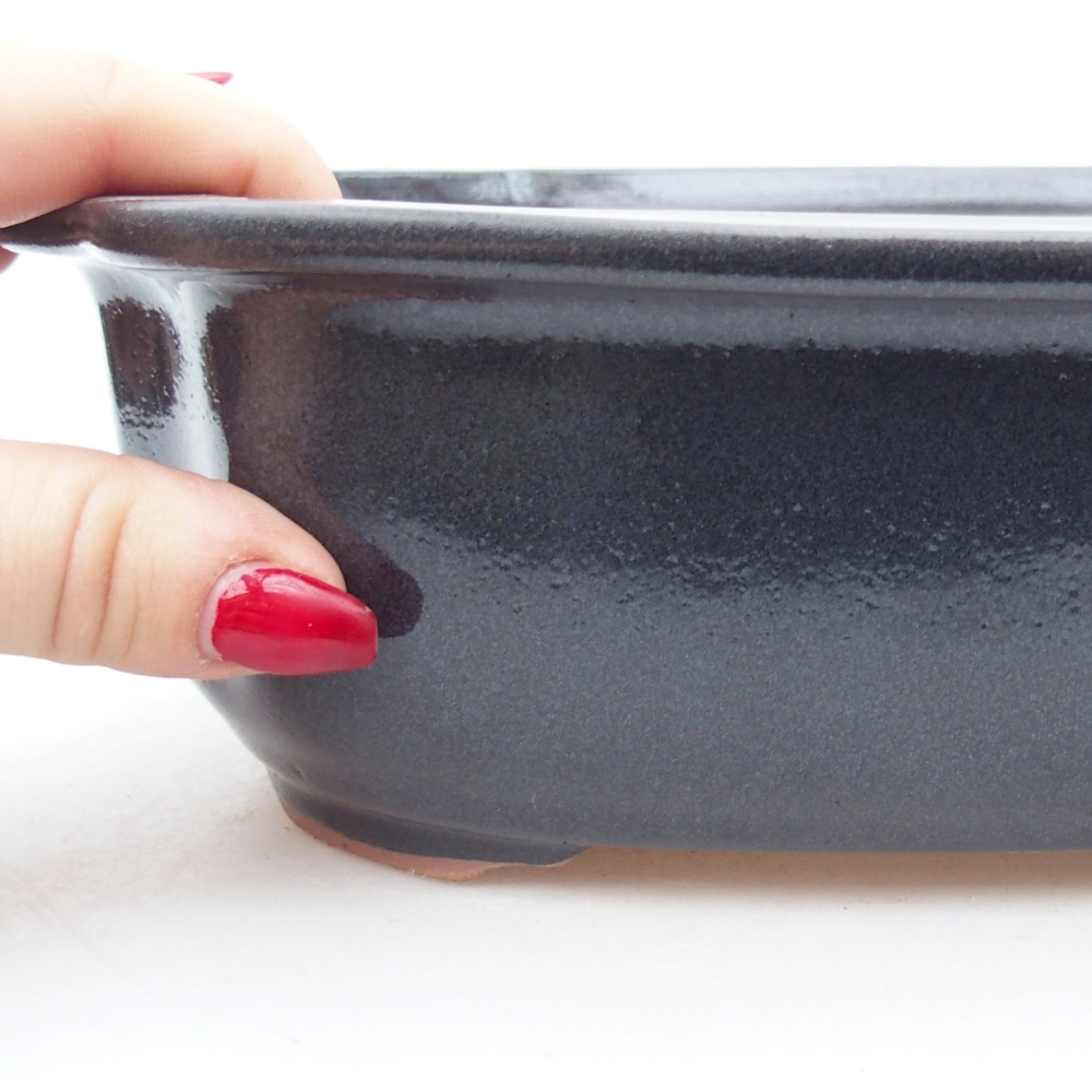 kerámia bonsai tál 25 x 21 x 7,5 cm, szürke