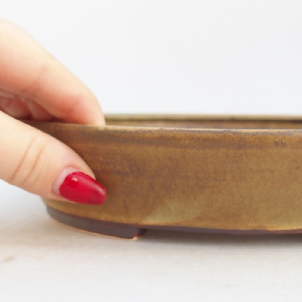 bonsai kerámia tál 21 x 19 x 4,5 cm, zöld