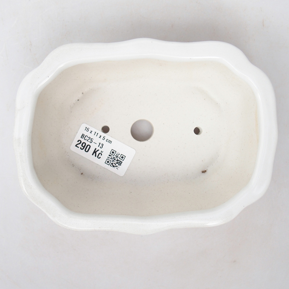 kerámia bonsai tál 15 x 11 x 5 cm, fehér színben