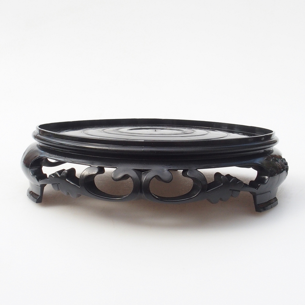 Műanyag bonsai asztal kerek 17,5 x 17,5 x 4 cm, fekete színben