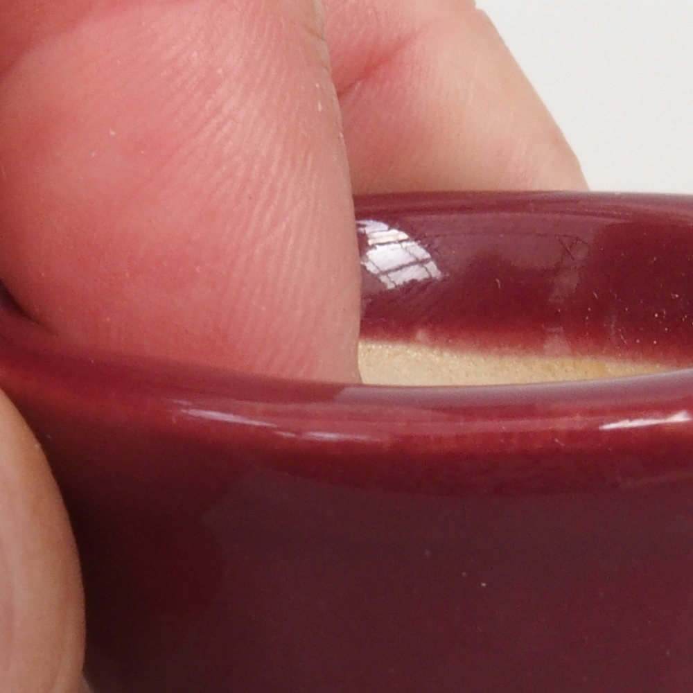 Mini bonsai tál 4 x 4 x 2 cm, bordó színben