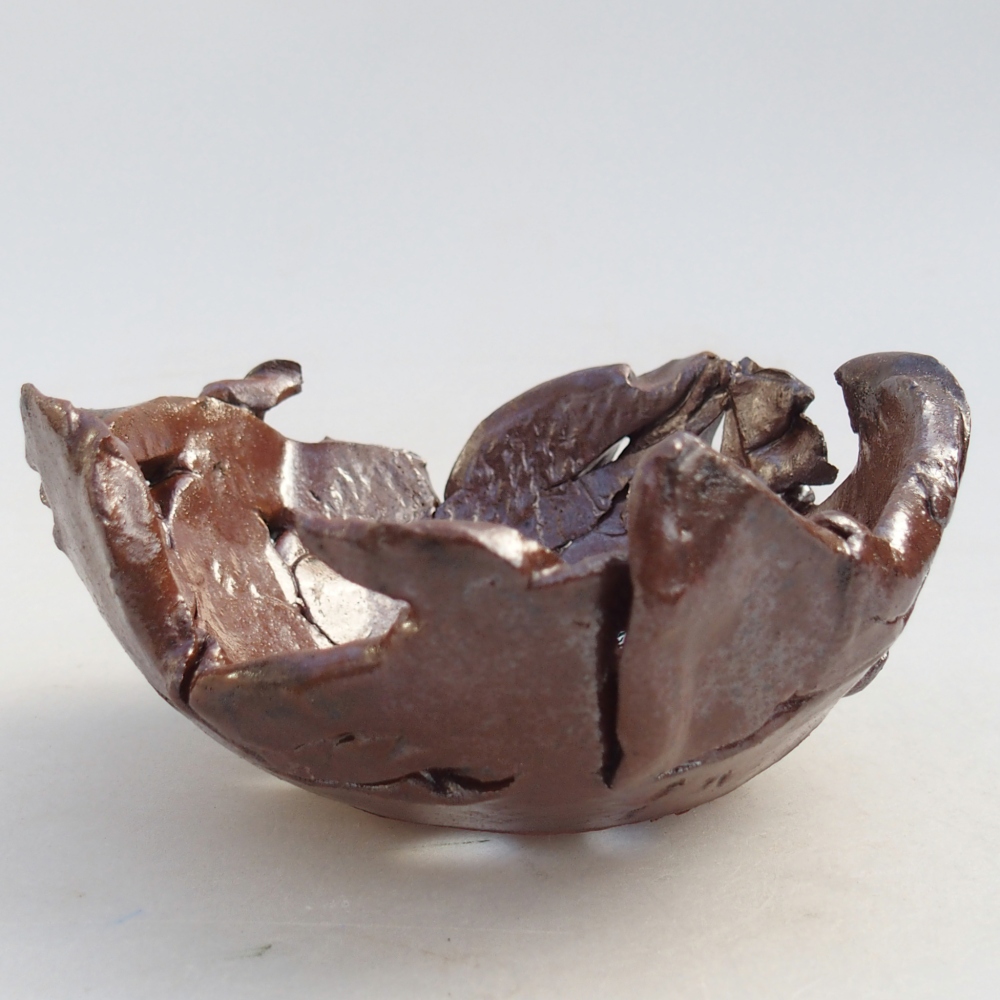 Kerámia kagyló 10 x 10 x 5 cm , barna színű