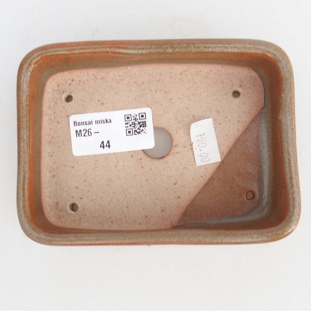kerámia bonsai tál 12,5 x 9,5 x 3,5 cm, barna