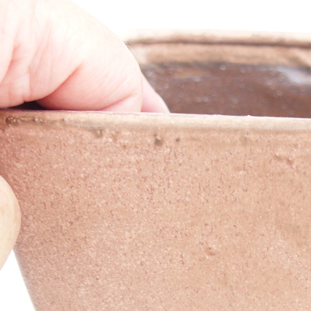 kerámia bonsai tál 15 x 15 x 9,5 cm, rózsaszínű