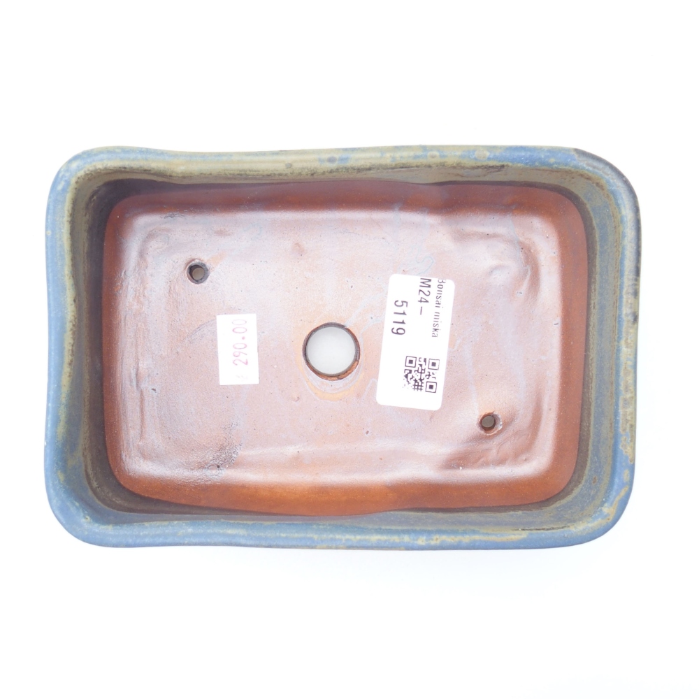 kerámia bonsai tál 16 x 11 x 5,5 cm, zöld