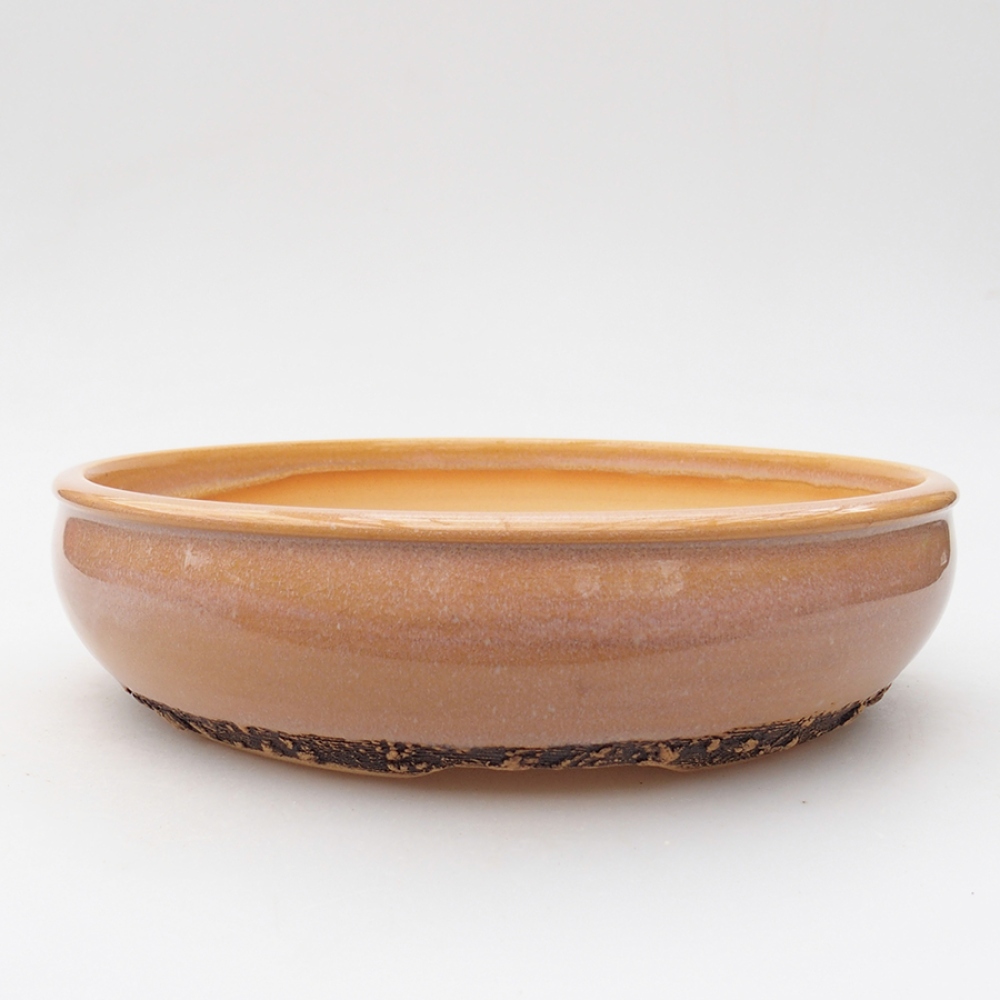 Kerámia bonsai tál 22,5 x 22,5 x 6 cm, rózsaszínű