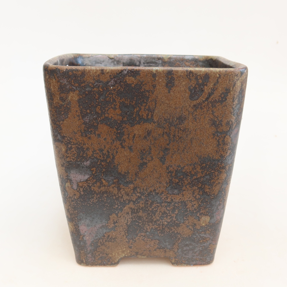 kerámia bonsai tál 14 x 14 x 15 cm, barna