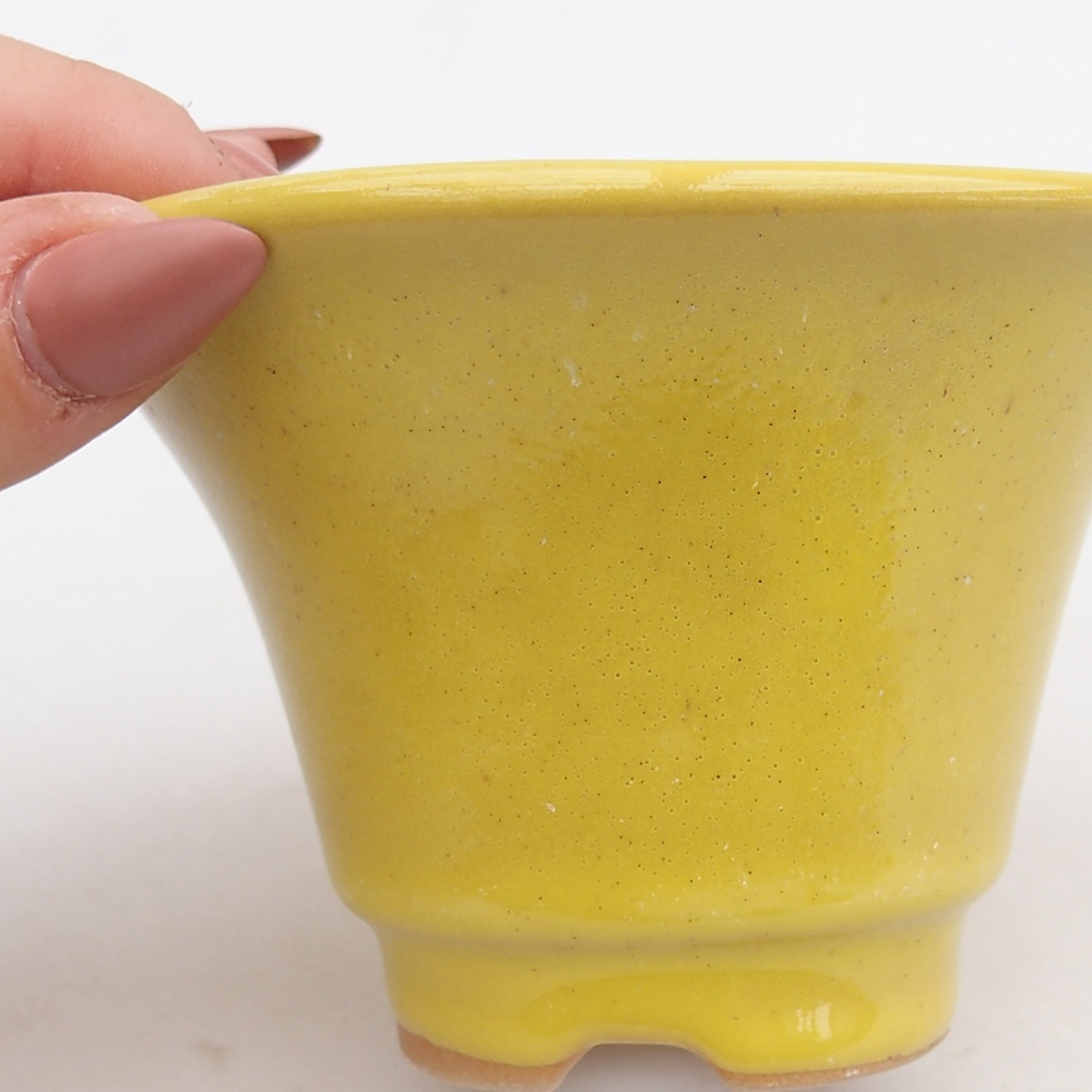 kerámia bonsai tál 10,5 x 10,5 x 7 cm, sárga