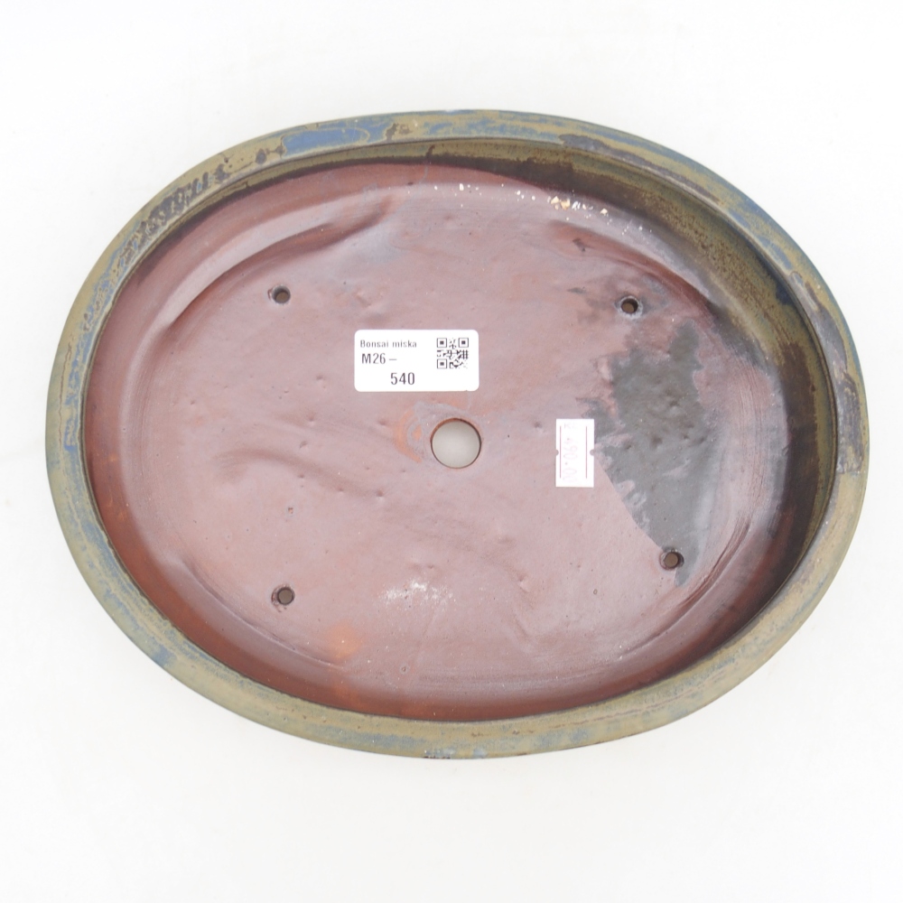 kerámia bonsai tál 24,5 x 20 x 4 cm, kék színben