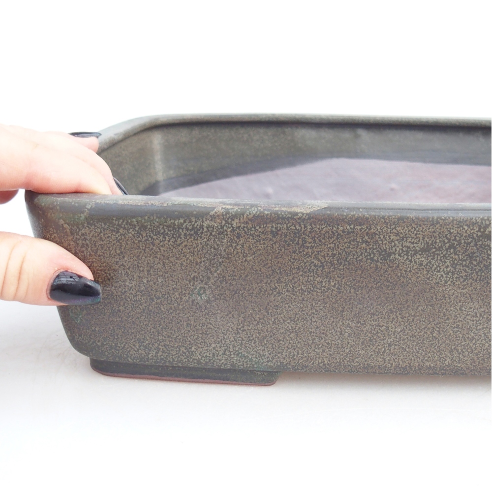 kerámia bonsai tál 26,5 x 20,5 x 7 cm, szürke