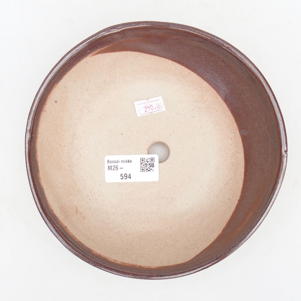 kerámia bonsai tál 17,5 x 17,5 x 4,5 cm, barna