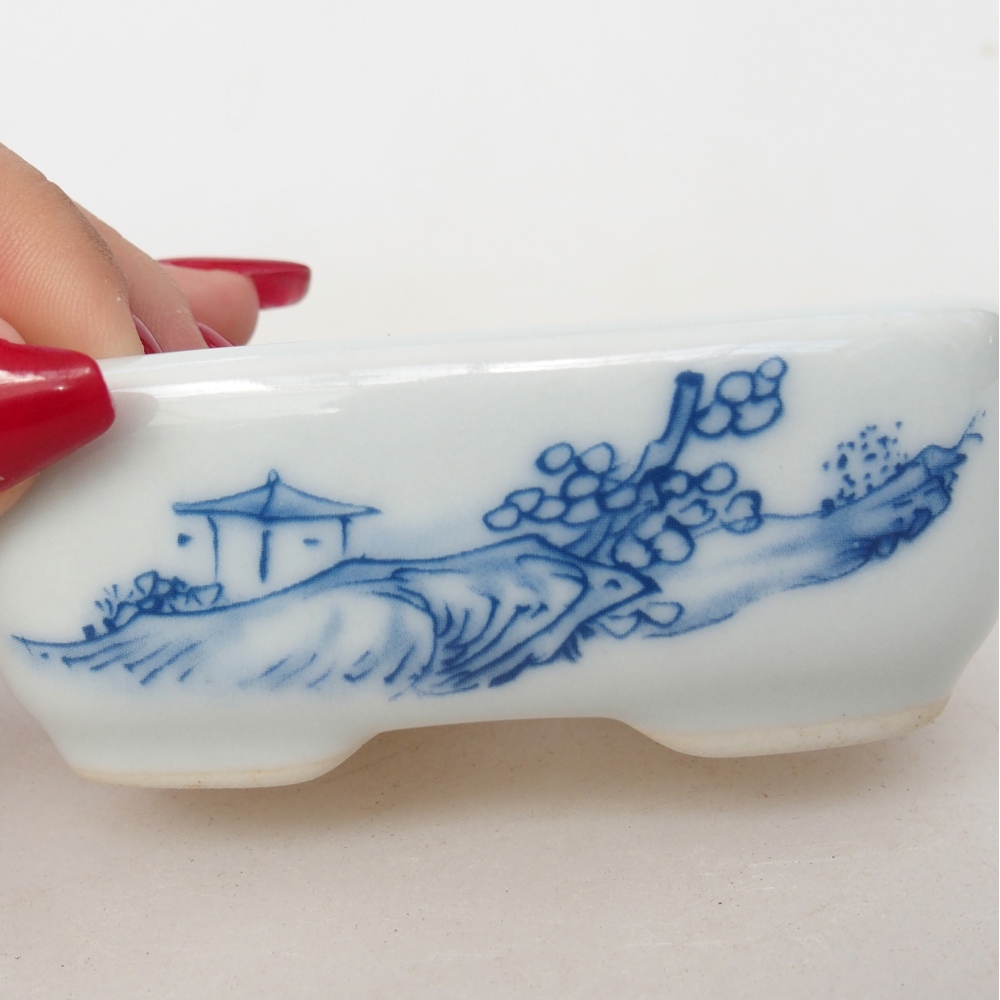 Mini bonsai tál 8 x 6 x 3 cm, fehér