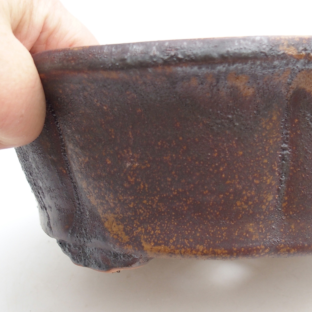 kerámia bonsai tál 26 x 26 x 8 cm, barna