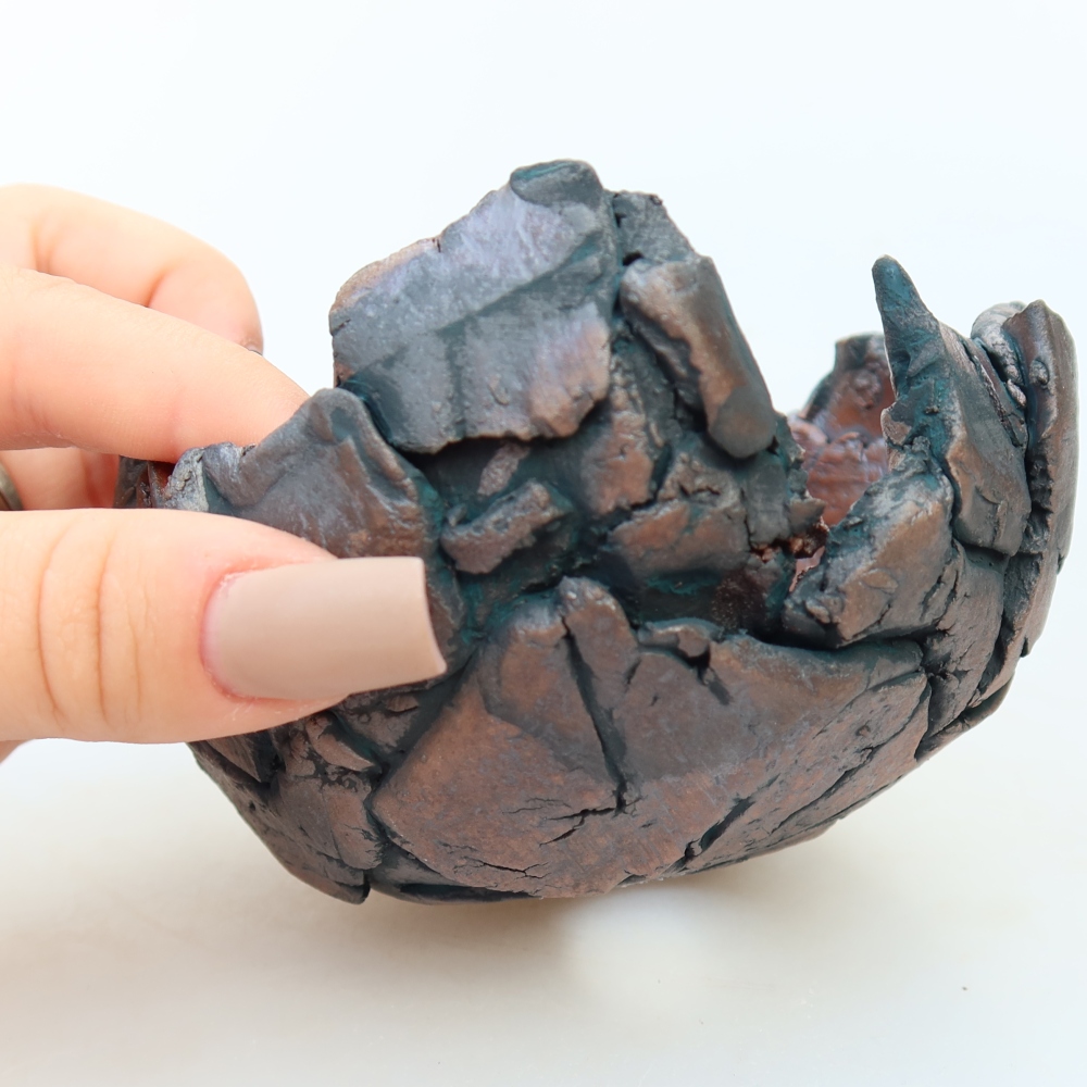 Kerámia héj  10,5 x 10,5 x 7 cm, zöld színű