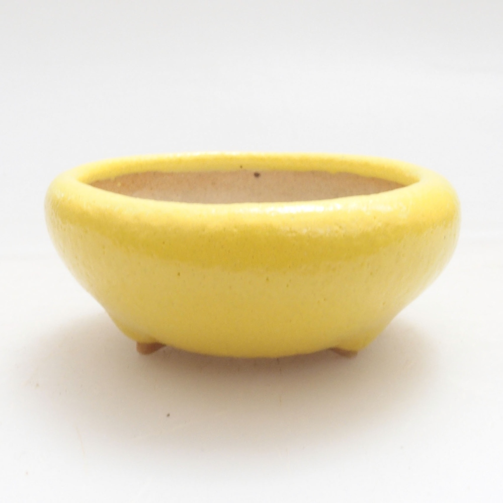 kerámia bonsai tál 5 x 5 x 2 cm, sárga