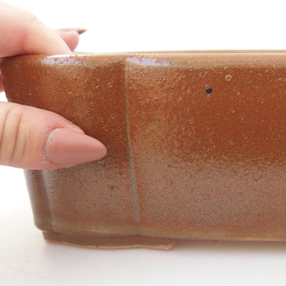 kerámia bonsai tál 20,5 x 17 x 7 cm, barna