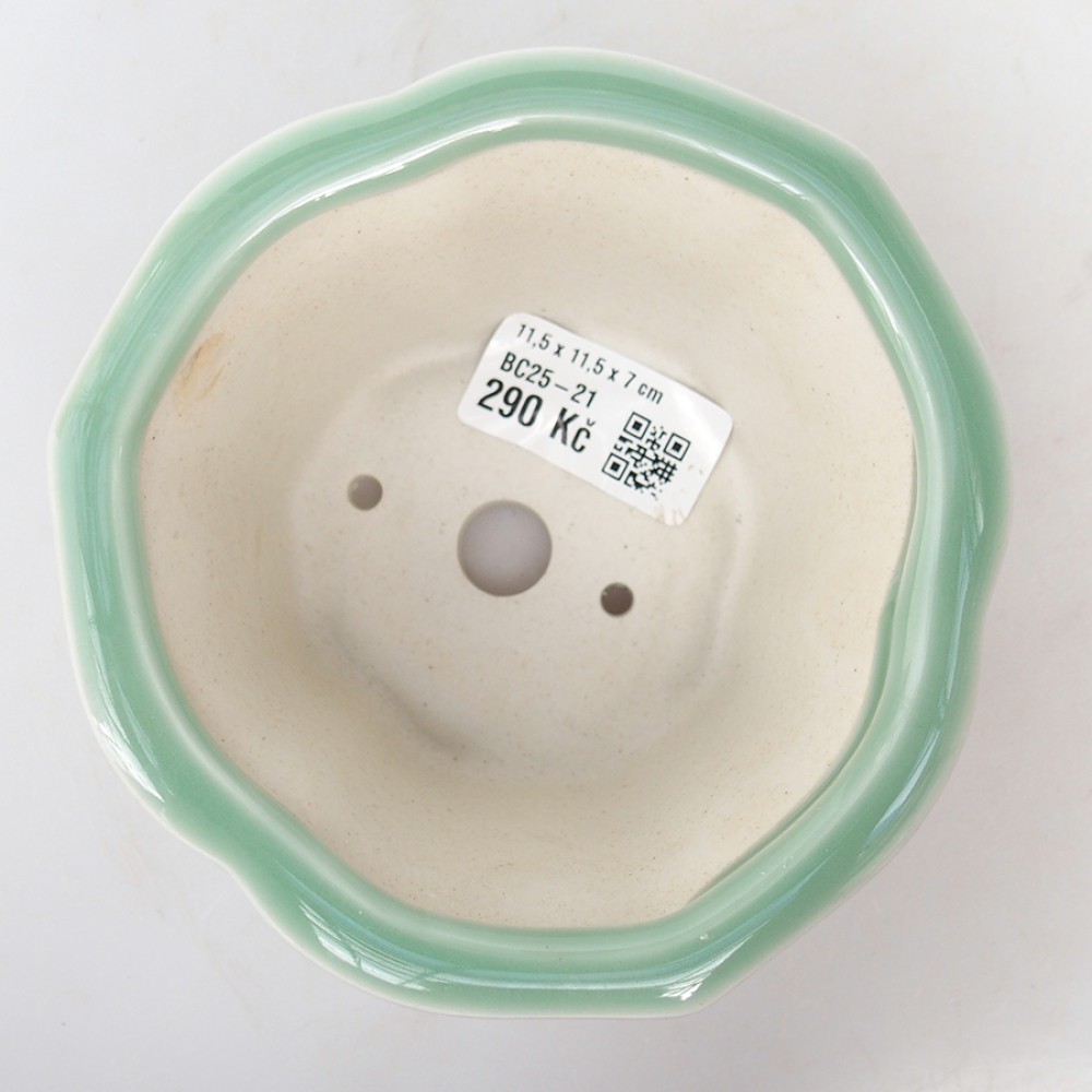 kerámia bonsai tál 11,5 x 11,5 x 7 cm, szín zielony