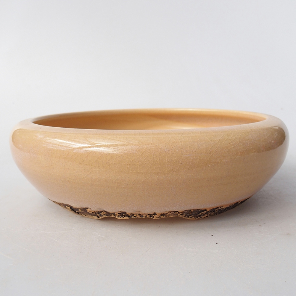 kerámia bonsai tál 19 x 19 x 7 cm, bézs színben