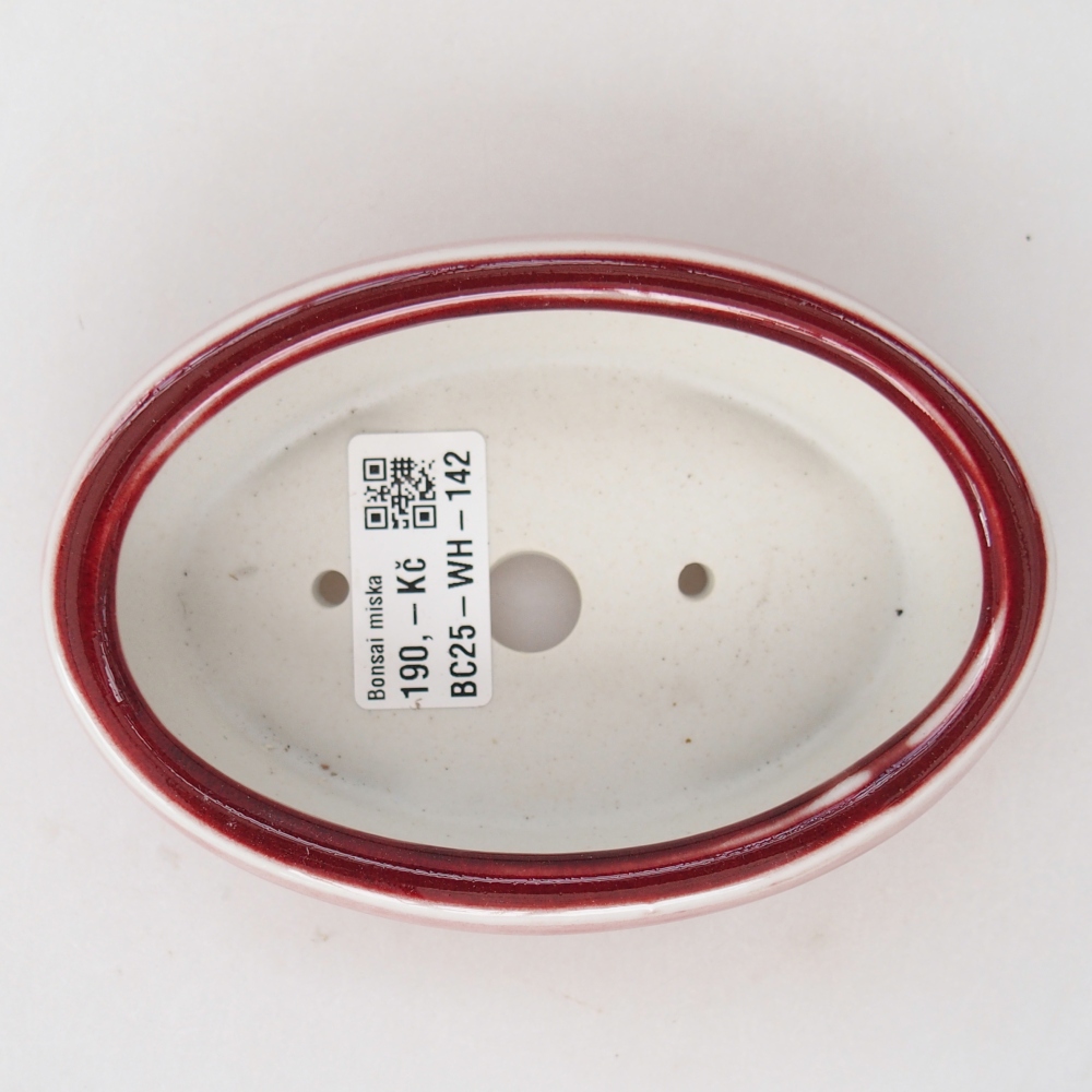 kerámia bonsai tál 13 x 8,5 x 4 cm, piros színben