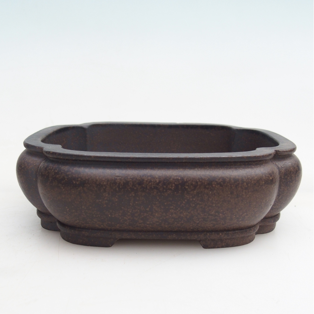 kerámia bonsai tál 14 x 11 x 4,5 cm, színe barnás okkersárga