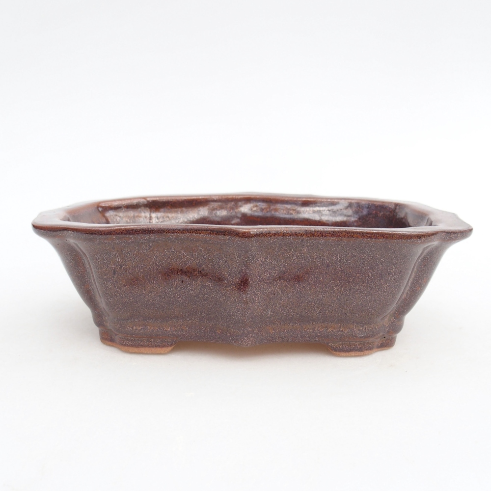 kerámia bonsai tál 15,5 x 11,5 x 4,5 cm, barna