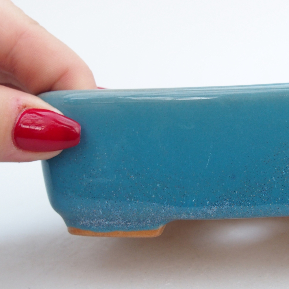 kerámia bonsai tál 12 x 10 x 4 cm, kék színben