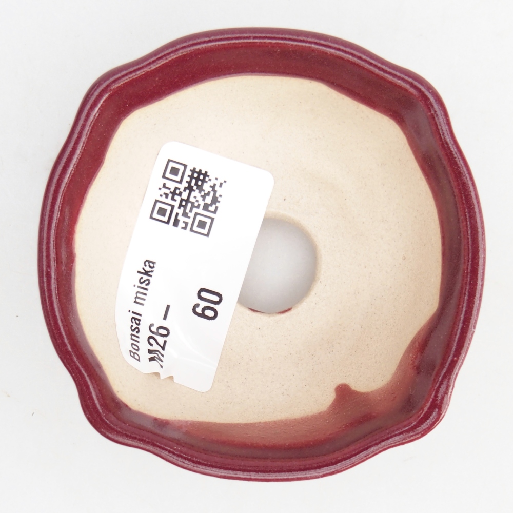 Mini bonsai tál 6,5 x 6,5 x 3 cm, bordó színben