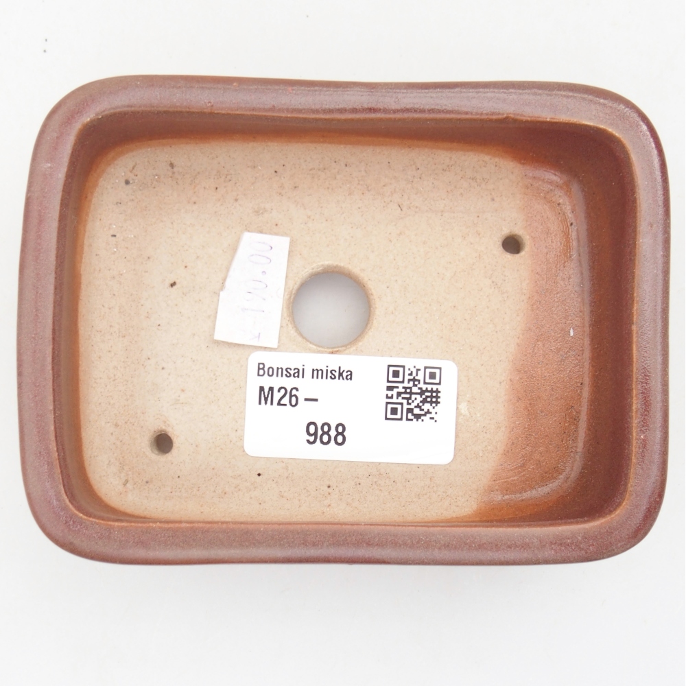 kerámia bonsai tál 11 x 8 x 3 cm, bordó színben