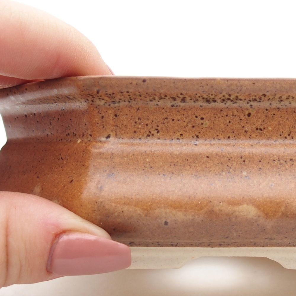 kerámia bonsai tál 13,5 x 13,5 x 4,5 cm, barna