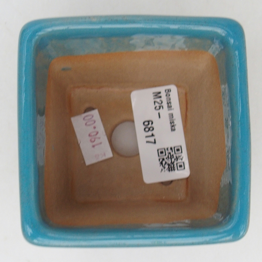 kerámia bonsai tál 7,5 x 7,5 x 7 cm, kék színben