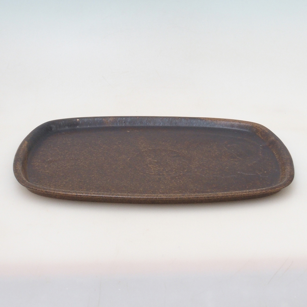 Kerámia tál H10 - 34 x 23,5 x 1,5 cm - barna