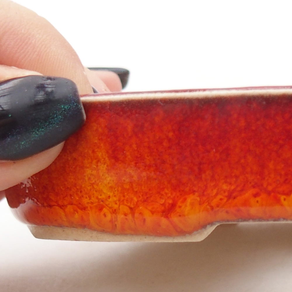 Mini bonsai tál 11 x 9 x 2 cm, narancssárga