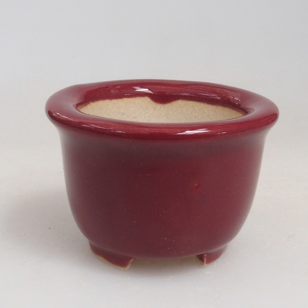 Mini bonsai tál 3,5 x 3,5 x 2,5 cm, bordó színben