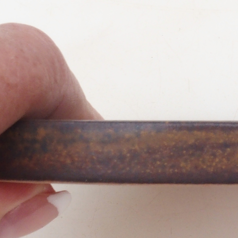 Kerek bonsai konzol D6-L - 13,5 x 13,5 x 1 cm - barna