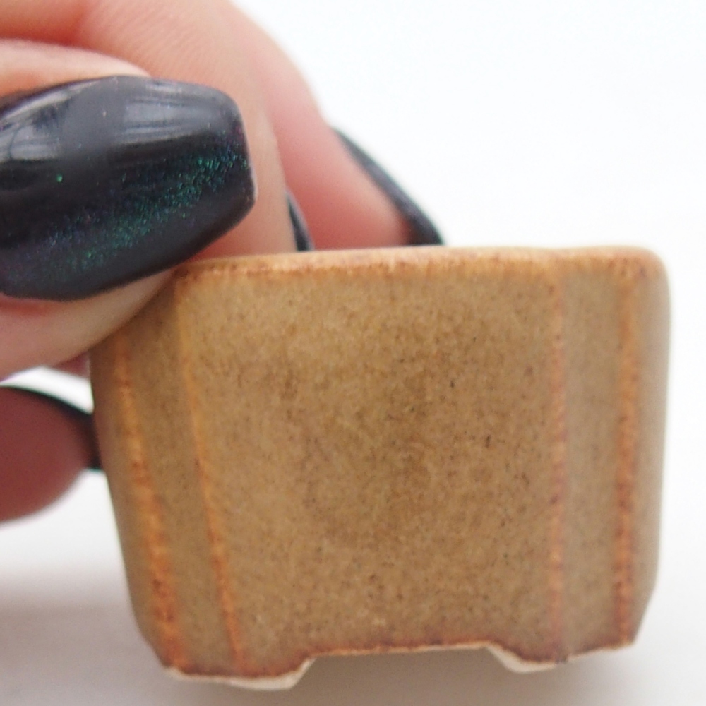 Mini bonsai tál 3,5 x 3,5 x 2,5 cm, barna