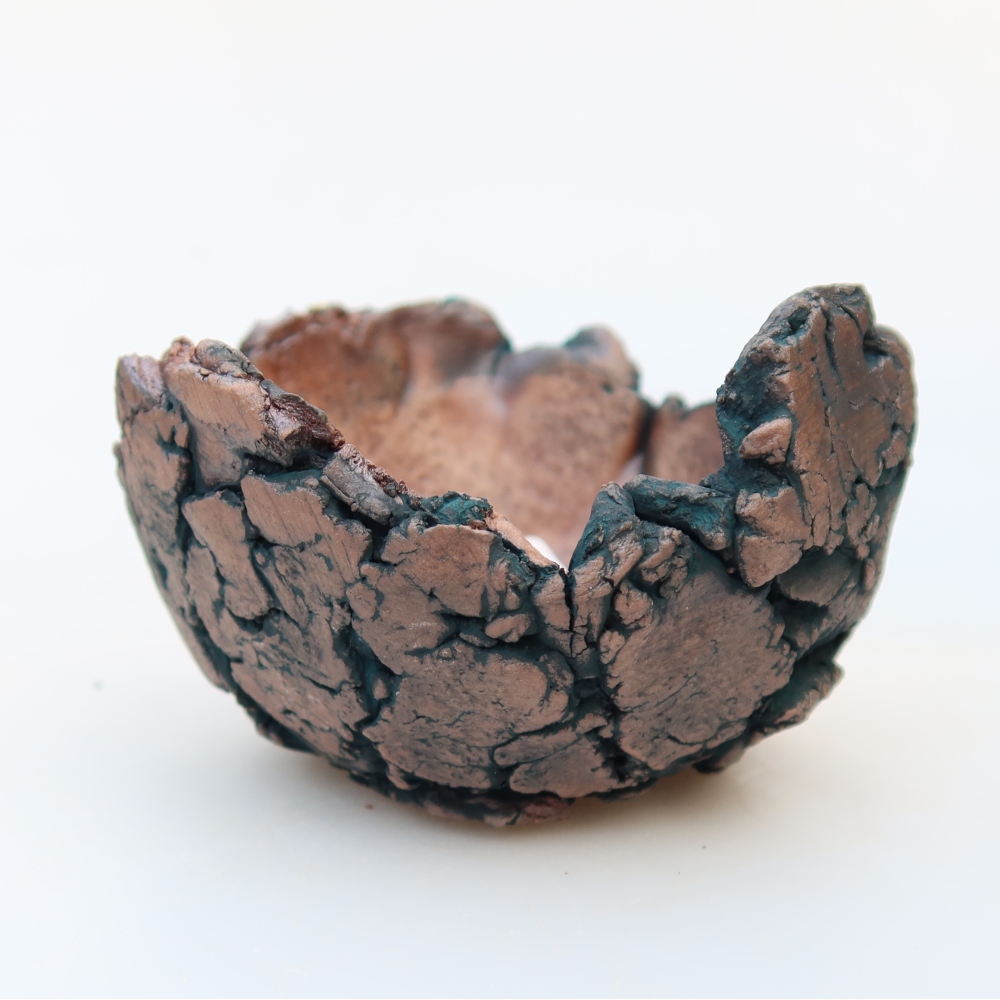 Kerámia kagyló 9 x 9 x 5,5 cm , zöld színű