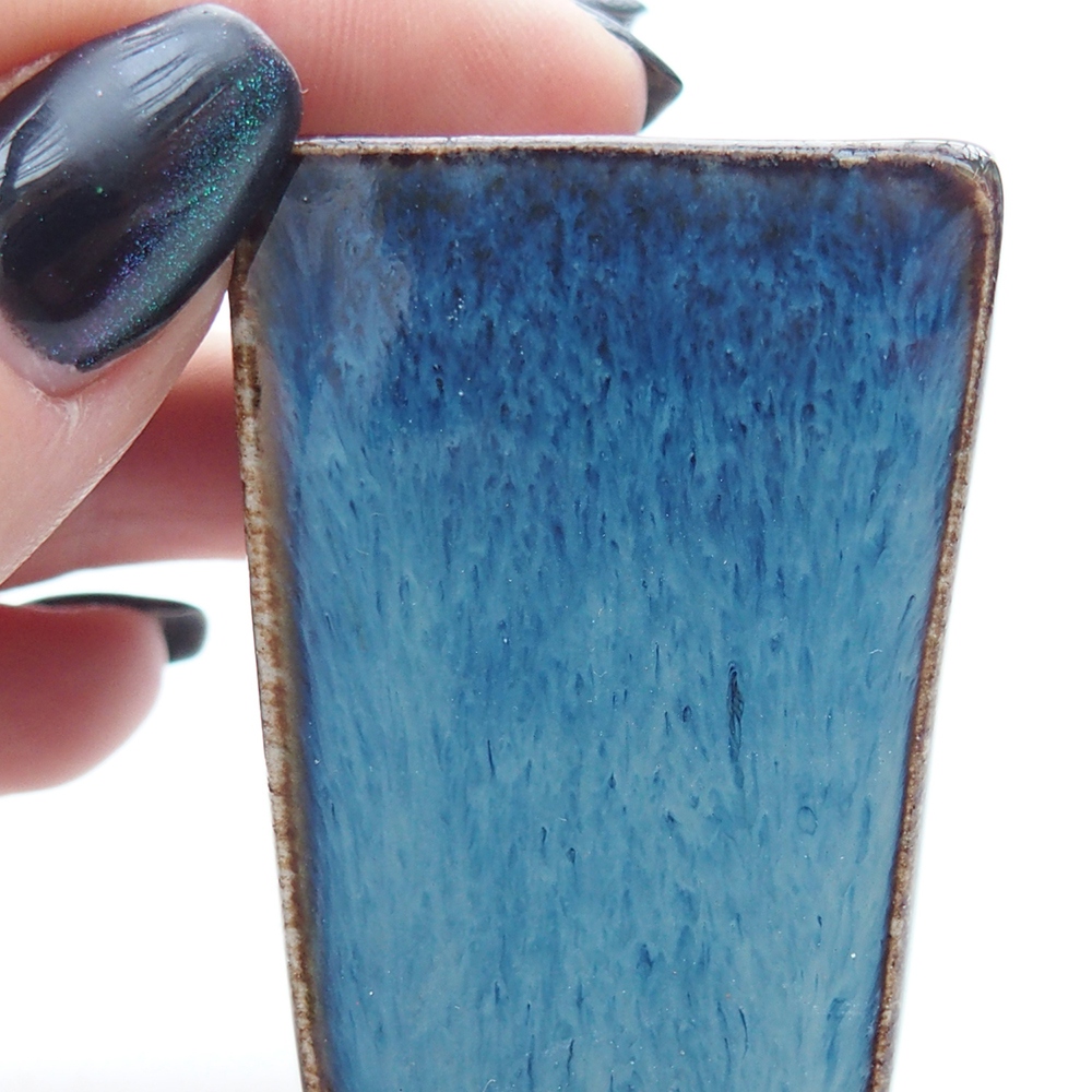 Mini bonsai tál 3,5 x 3,5 x 5 cm, kék színben