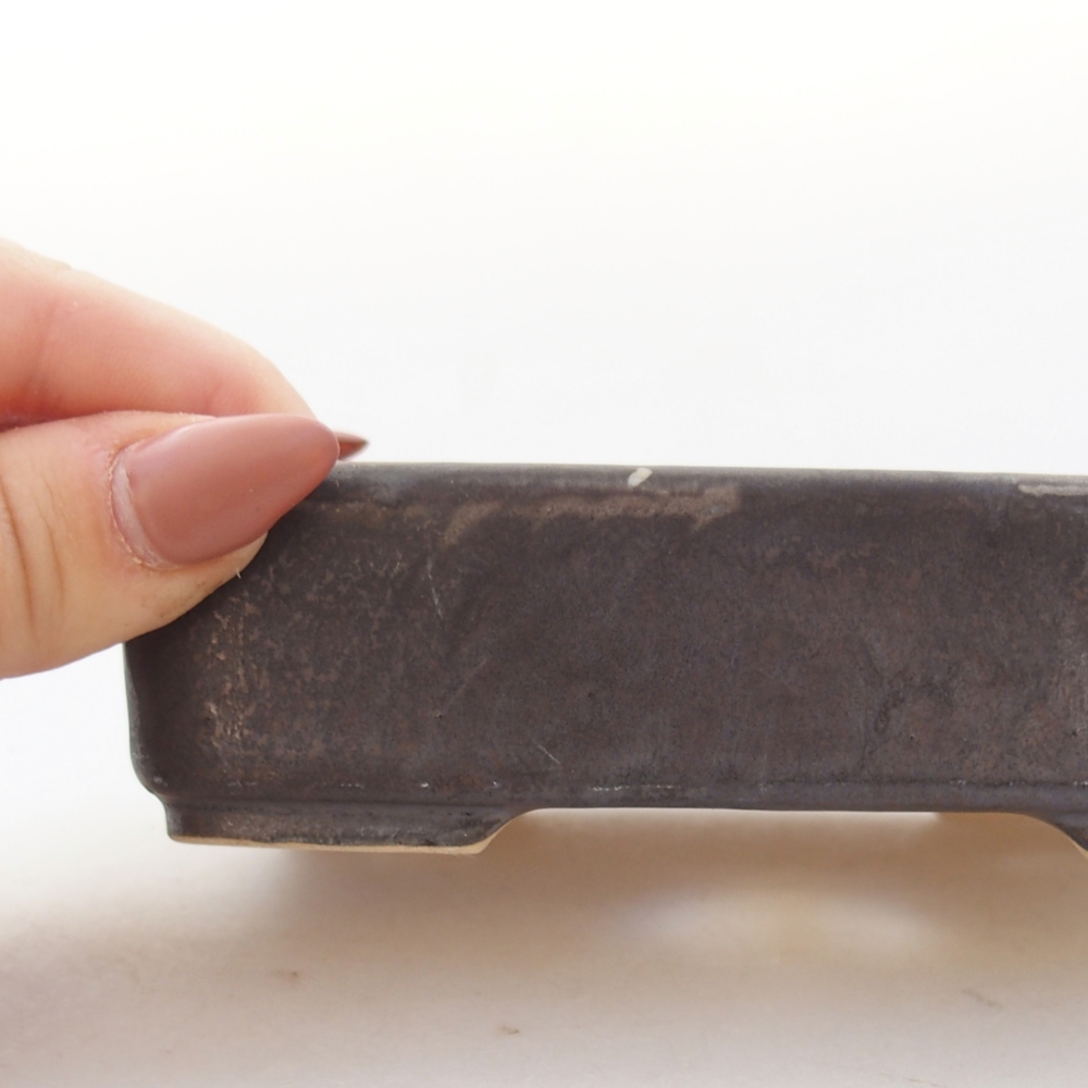 kerámia bonsai tál 13 x 9,5 x 3,5 cm, szürke