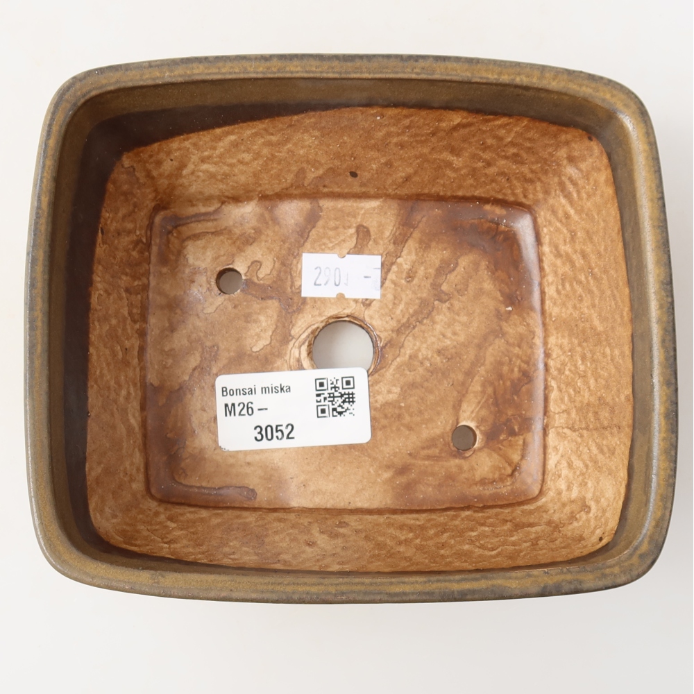 Kerámia bonsai tál, 15 x 12,5 x 5,5 cm, barna színű