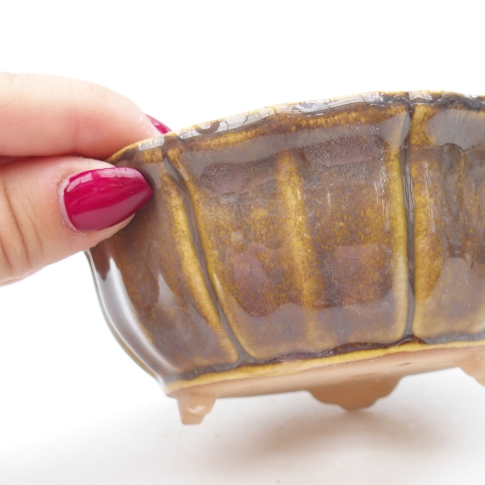 kerámia bonsai tál 11,5 x 11,5 x 5 cm, sárga