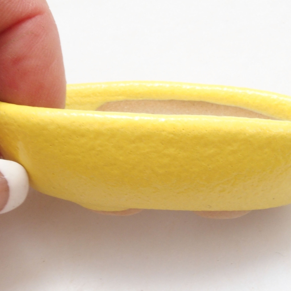 kerámia bonsai tál 6,5 x 3,5 x 2 cm, sárga