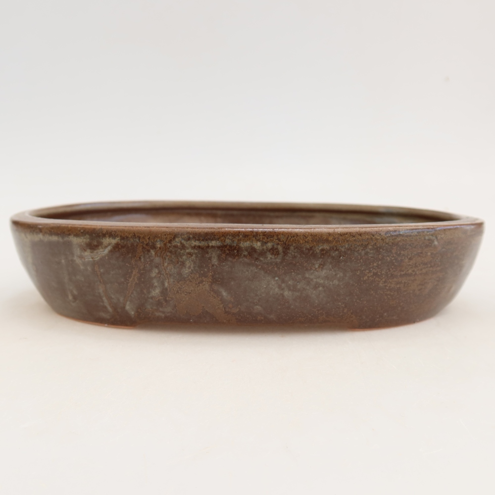 kerámia bonsai tál 22 x 17 x 4 cm, barna